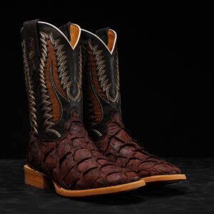 AUTHENTIC Brown Pirarucu – Square Toe