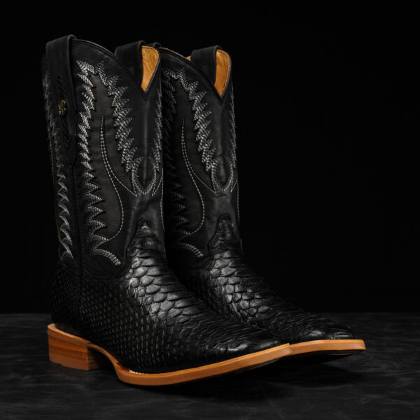 Python Buffalo Shoes AUTHENTIC Black Python – Arena Square Toe - Alfa Western WearAlfa ...