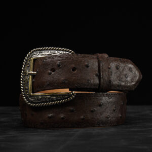 Brown Ostrich Belt