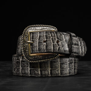 Gray Alligator Belly Belt