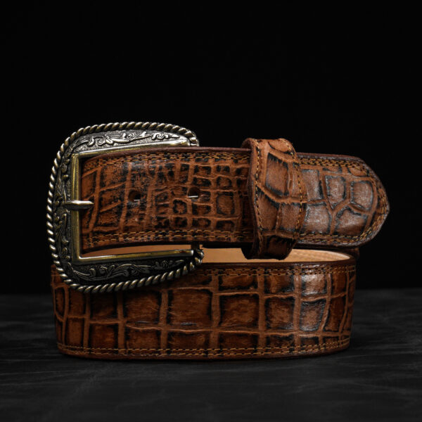 Honey Alligator Belly Belt - Alfa Western WearAlfa Western Wear