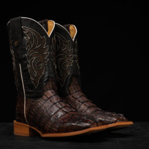 AUTHENTIC Brown Caiman Tail – Square Toe