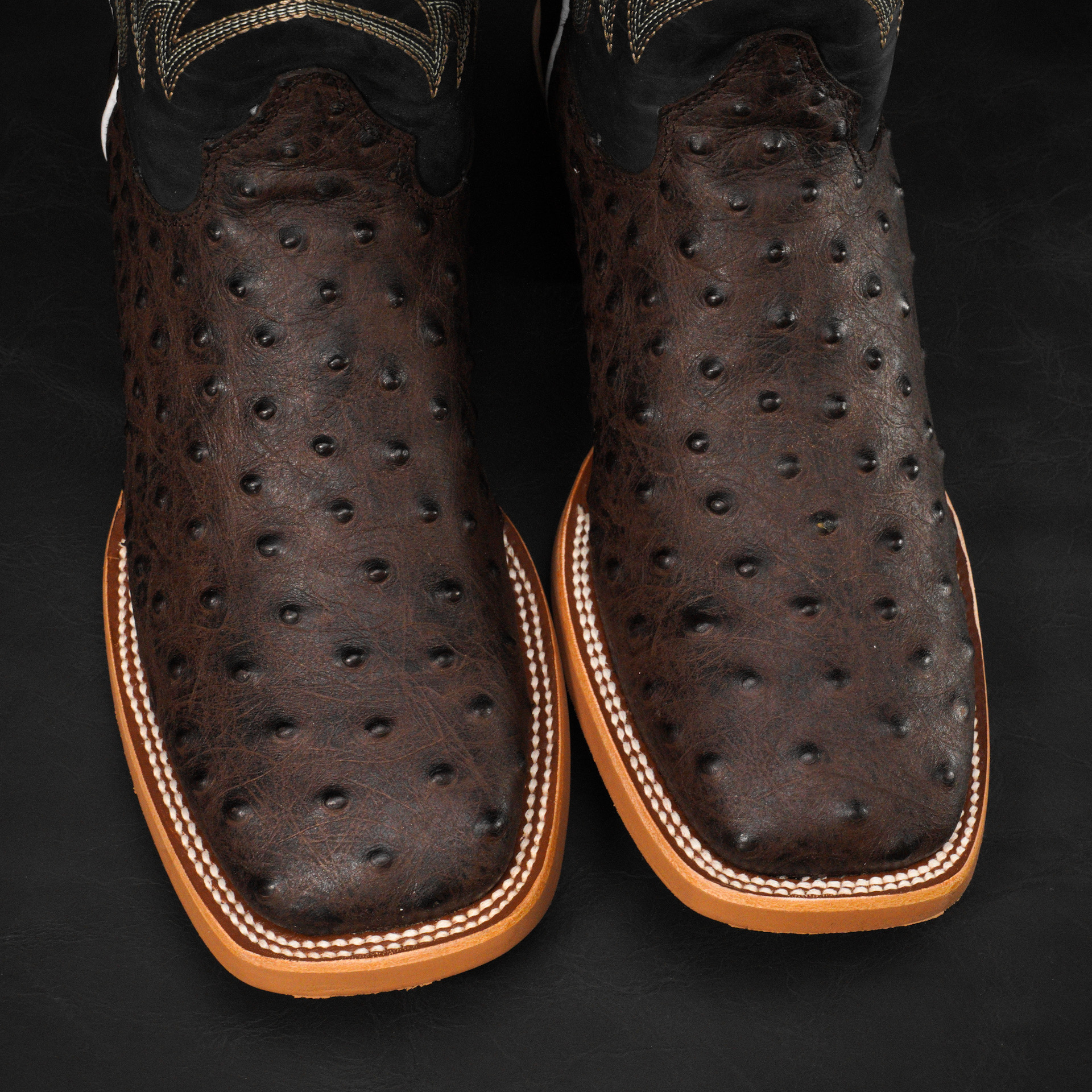 Brown Ostrich - Arena Square Toe - Image 3