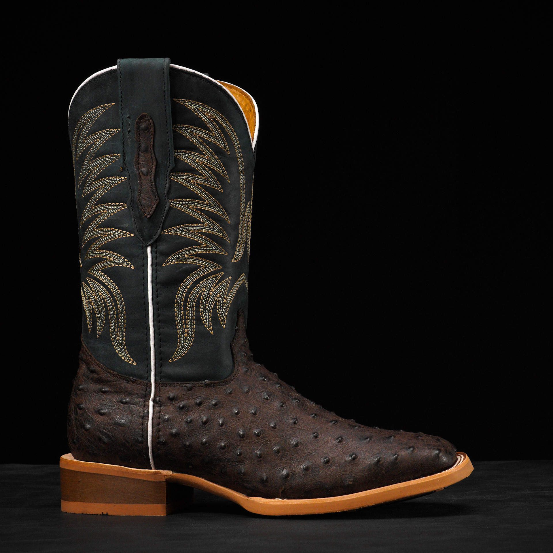 Brown Ostrich - Arena Square Toe - Image 2