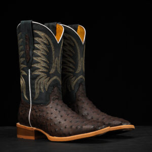 Brown Ostrich - Square Toe