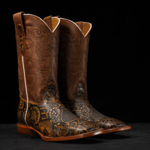 Honey Hand Tooled – Square Toe