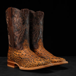 Matte Honey Caiman Neck - Square Toe