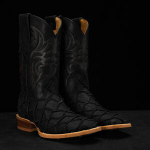 Matte Black Pirarucu – Arena Square Toe