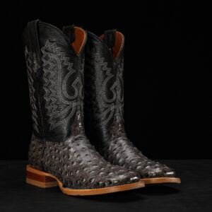 Gray Ostrich – Square Toe