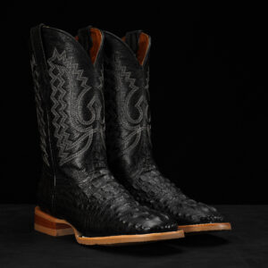 Black Caiman Neck - Square Toe