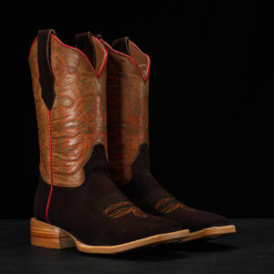 Brown Roughout – Ranch Square Toe