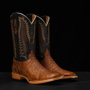 AUTHENTIC Cognac Caiman Horn Back – Arena Square Toe