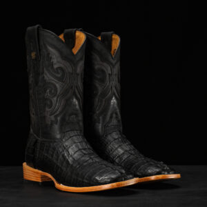 AUTHENTIC Black Caiman Tail – Arena Square Toe