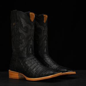 AUTHENTIC Black Caiman Belly – Arena Square Toe