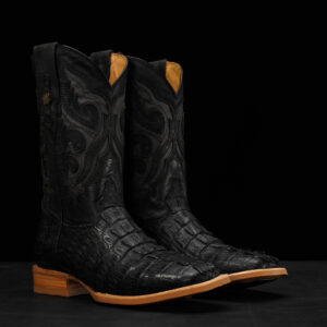 AUTHENTIC Black Caiman Tail – Arena Square Toe