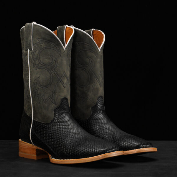 Python Buffalo Shoes AUTHENTIC Black Python Belly – Square Toe - Alfa Western WearAlfa ...