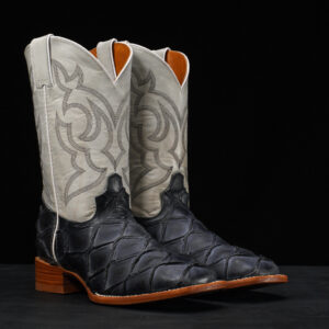 Washed Black Pirarucu – Square Toe