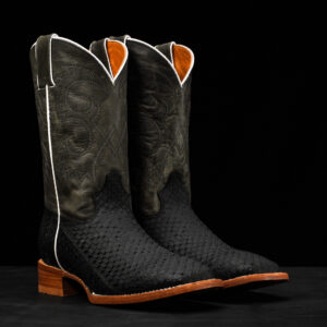 Matte Black Rattlesnake – Square Toe