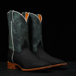 Matte Black Rattlesnake – Square Toe