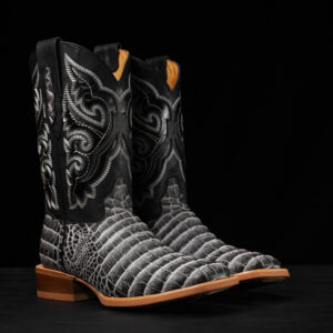 Gray Caiman Belly - Arena Square Toe