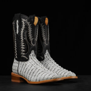 White Caiman Tail - Arena Square Toe