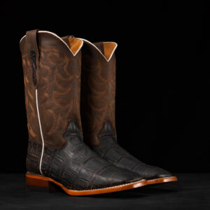 Matte Brown Giant Alligator - Square Toe