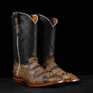 Rustic Bone Caiman Neck - Square Toe