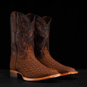 Matte Cognac Nubuck Caiman Hornback - Heritage Square Toe
