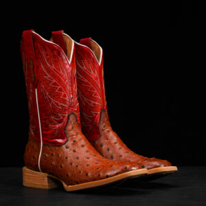 Cognac Ostrich – Ranch Square Toe