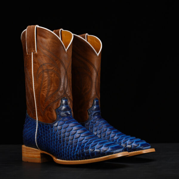 Royal Blue Python – Square Toe - Alfa Western WearAlfa Western Wear