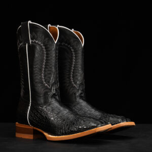 Black Caiman Neck - Square Toe