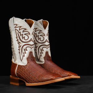 Taupe Caiman Horn Back – Square Toe