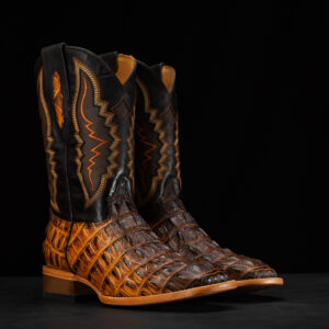 Honey Inverse Caiman Tail - Arena Square Toe