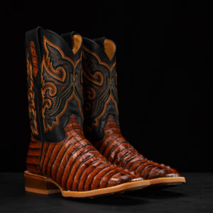 Cognac Caiman Tail - Arena Square Toe
