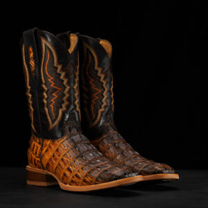 Honey Inverse Caiman Tail - Arena Square Toe