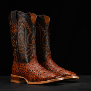 Cognac Caiman Neck - Square Toe
