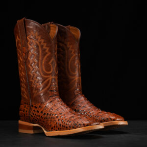 Cognac Caiman Neck - Square Toe