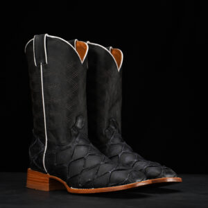 Rustic Black Pirarucu – Square Toe