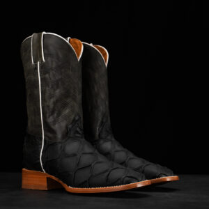 Matte Black Pirarucu – Square Toe