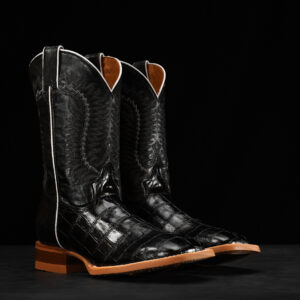 Black Alligator Belly - Square Toe