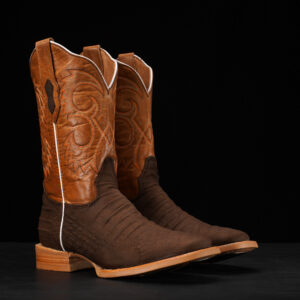 Matte Brown Caiman Belly - Ranch Square Toe