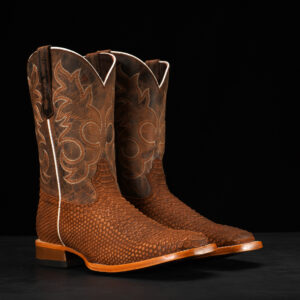 Matte Honey Nubuck Python – Heritage Square Toe