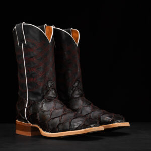 Matte Black/Cherry Pirarucu – Square Toe