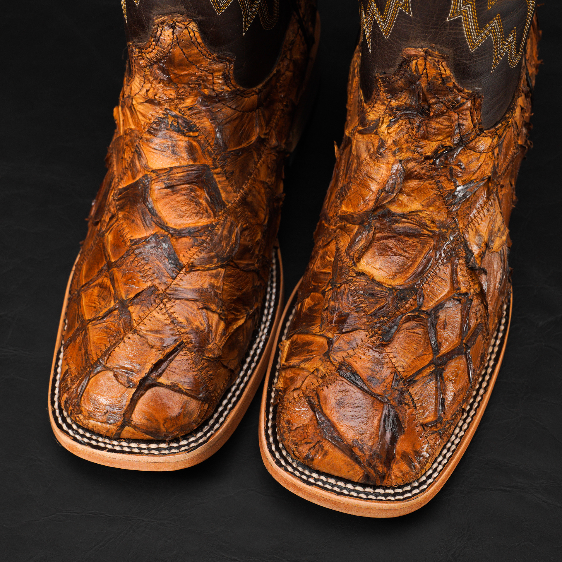 AUTHENTIC Honey Patch Work Pirarucu – Square Toe - Image 3