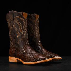 AUTHENTIC Brown Patch Work Caiman – Square Toe