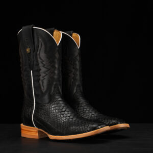AUTHENTIC Black Python – Square Toe
