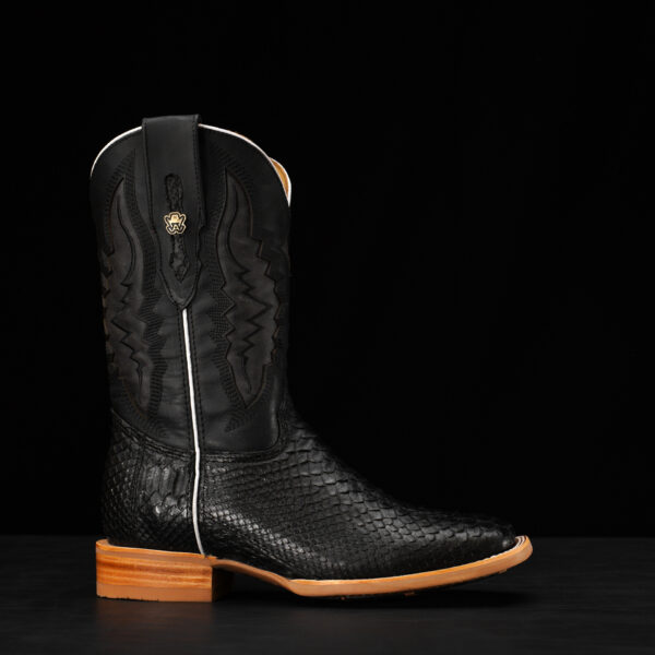 Python Buffalo Shoes AUTHENTIC Black Python – Square Toe - Alfa Western WearAlfa Western Wear