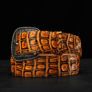 Honey Alligator Belly Belt