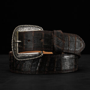 Matte Brown Caiman Belt