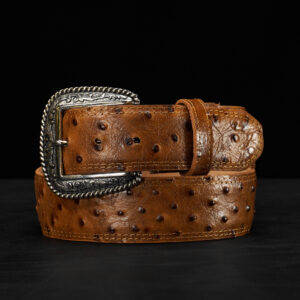 Honey Ostrich Belt